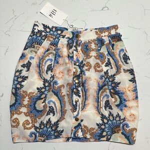 Tibi Silk Mini Skirt Size 4 Floral Boho